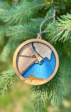 Alpena map ornament