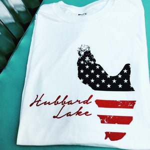 Hubbard Lake Flag Shirt M / White / Long Sleeve T